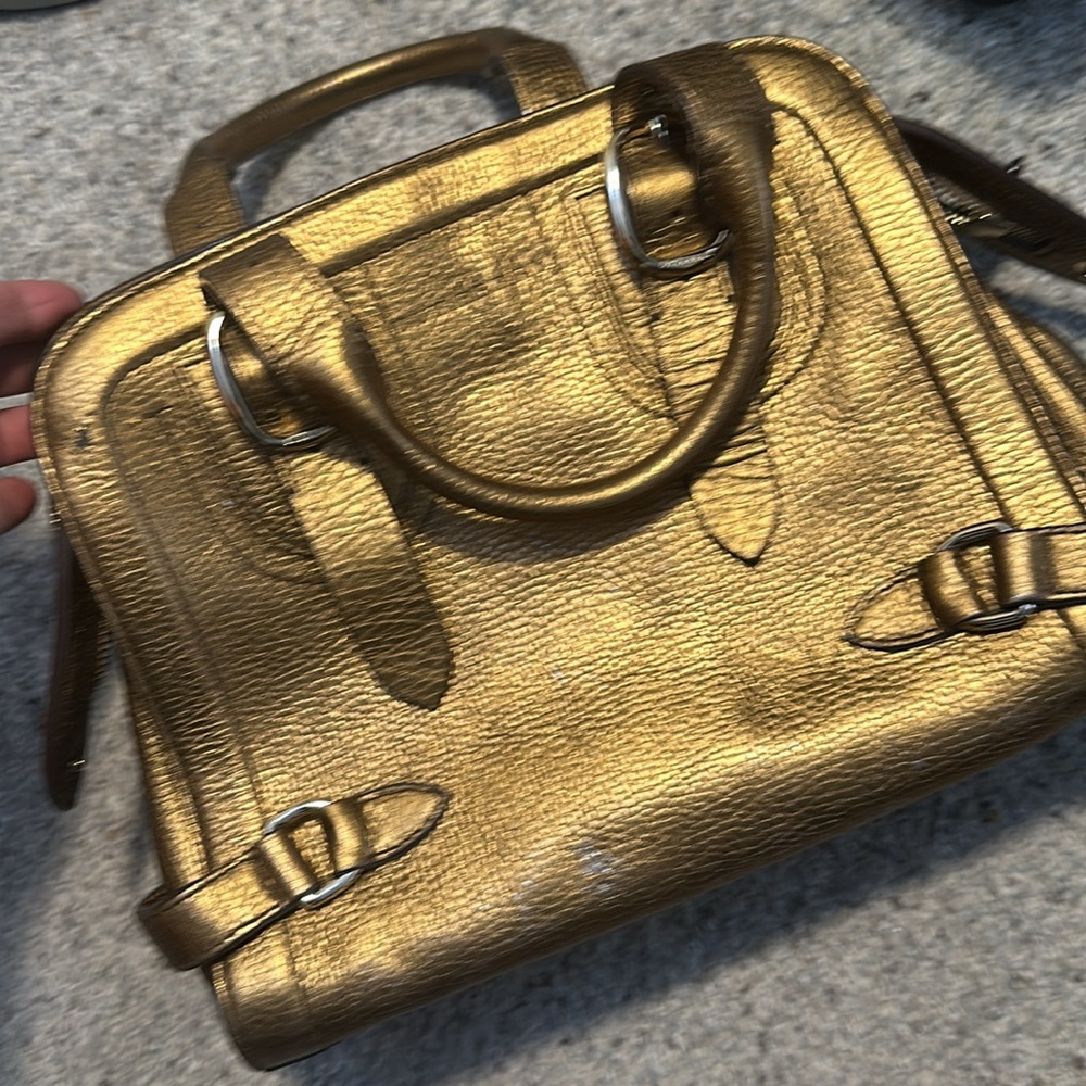 Vintage authentic Burberry bronze handbag